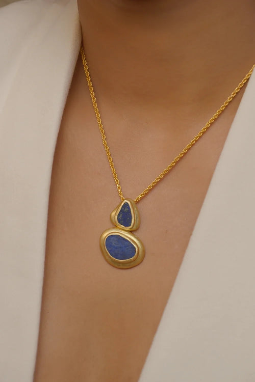 Dreamy Poise Pendant Necklace with Lapis Lazuli