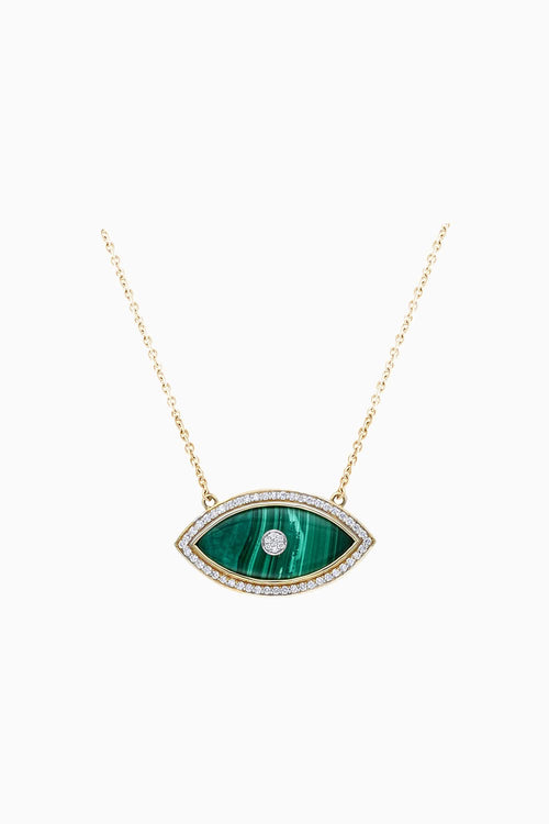 Malachite Diamond Chain Pendant