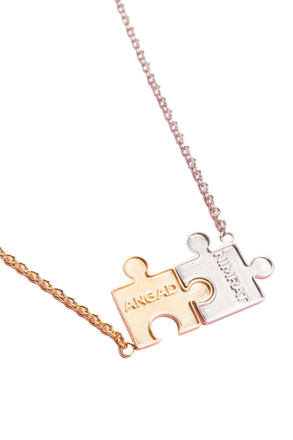 Personalised Puzzle Enamel 14KT Gold Chain Necklace