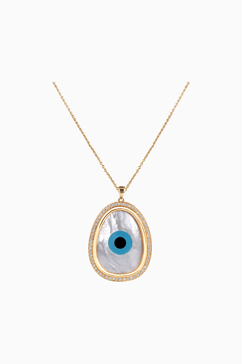 Oblong Evil Eye Diamond Pendant