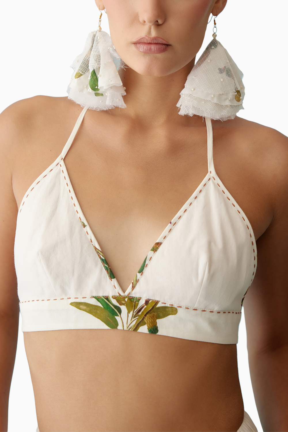 Off-White Banana Tree Applique Co-Ord Sets