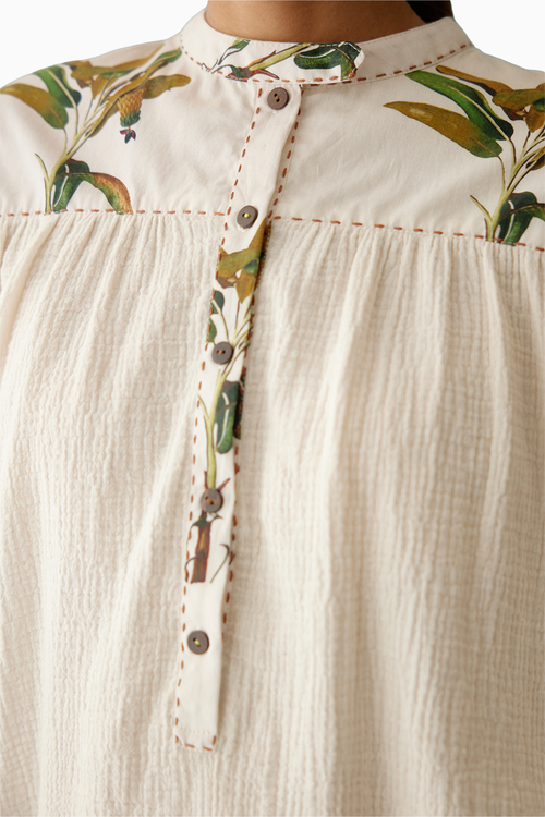 Cream Banana Tree Print Co-ord Sets