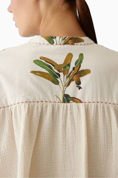 Cream Banana Tree Print Co-ord Sets