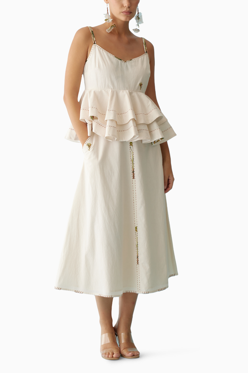 Cream A-Line Skirt