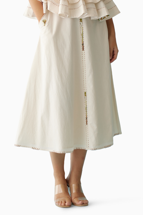 Cream A-Line Skirt