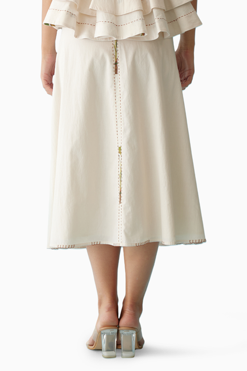 Cream A-Line Skirt