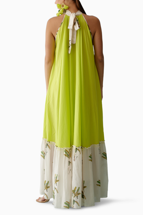 Lime Green Halter Maxi Dress