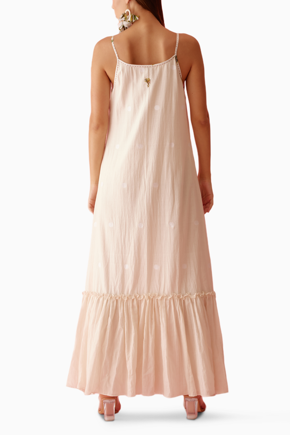 Cream Handwoven Jamdani Cotton Slip Dress