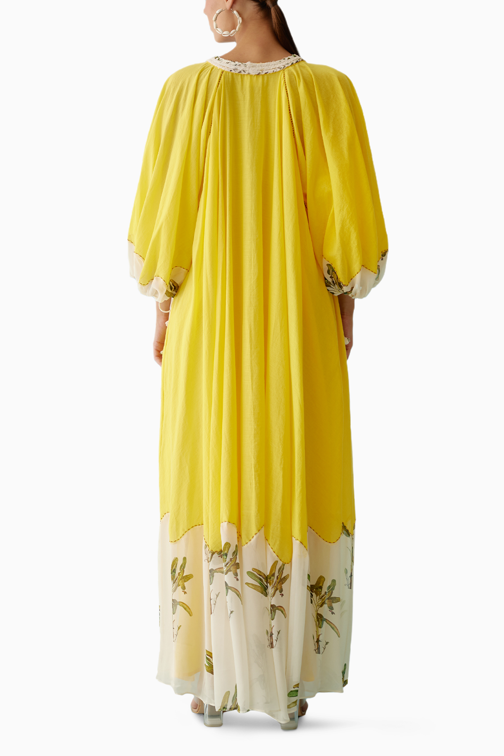 Yellow Hand Braided Tassels Maxi Dress