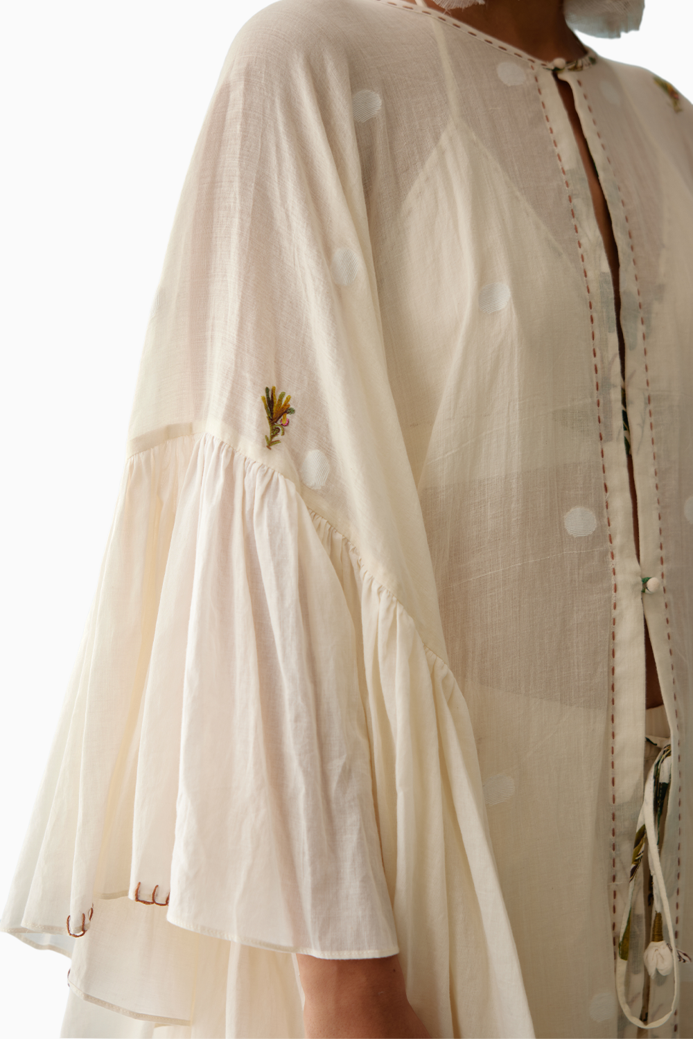 Cream Handwoven Jamdani Cotton Overgarment