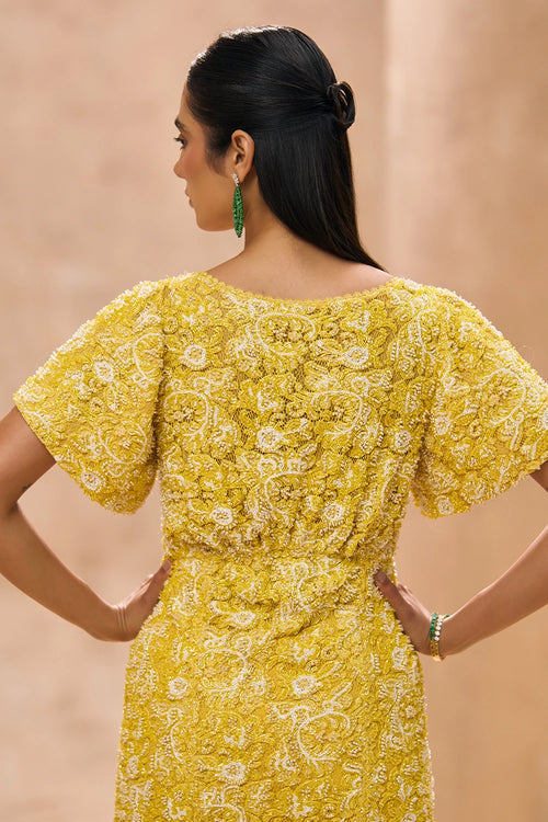 Era Yellow Short Kurta and Sharara Set