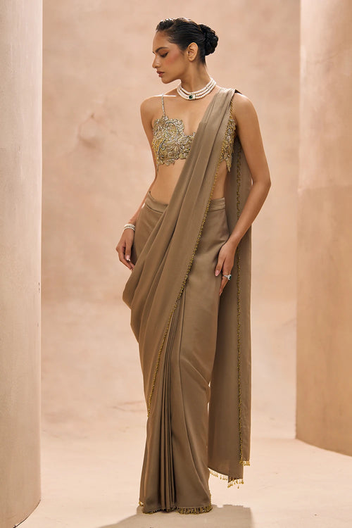 Aurea Bralette Blouse With Pre-Stitched Saree