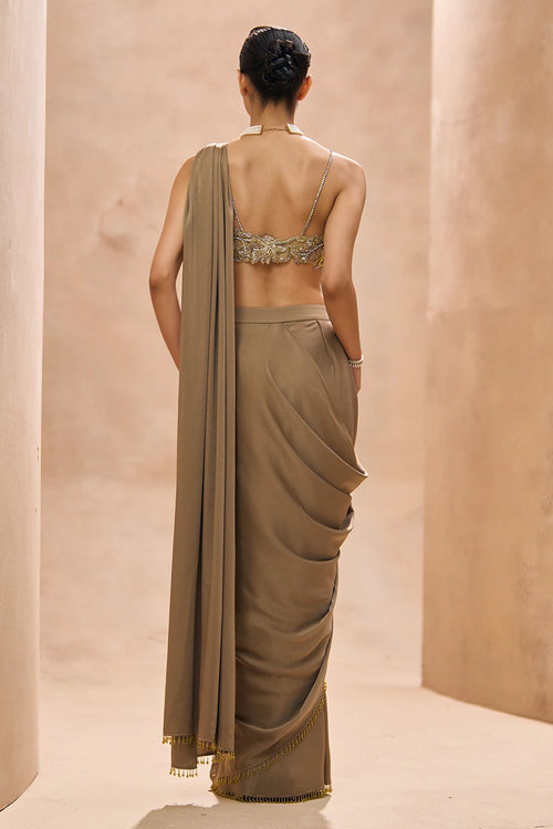 Aurea Bralette Blouse With Pre-Stitched Saree