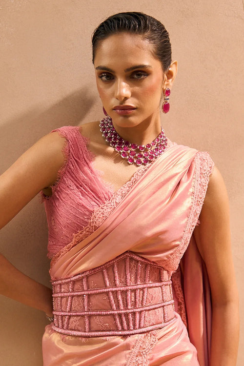 Ivy Pre-Stitched Saree With Corset Belt Set