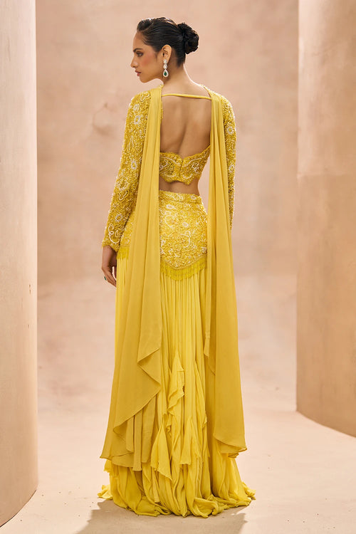 Pipa Yellow Blouse and Frill Skirt Set
