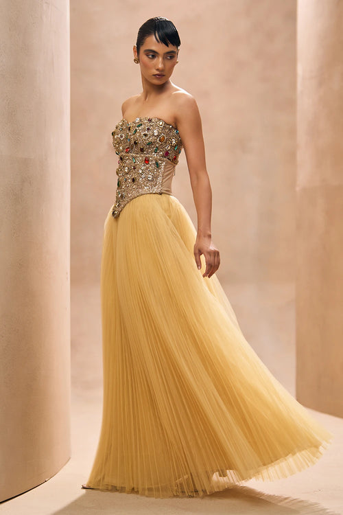 Iti Bejewelled Bustier and Tulle Skirt Set