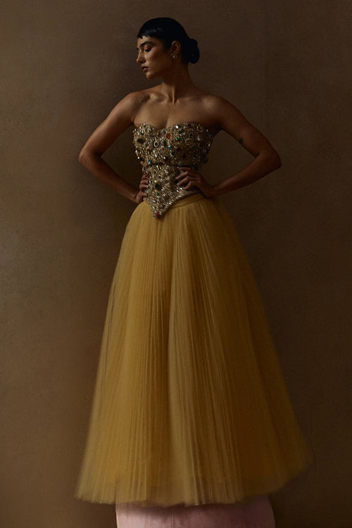 Iti Bejewelled Bustier and Tulle Skirt Set