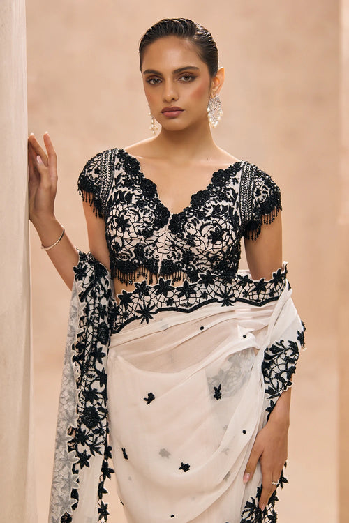 Alma Embellished Pre-Stitched Saree Set