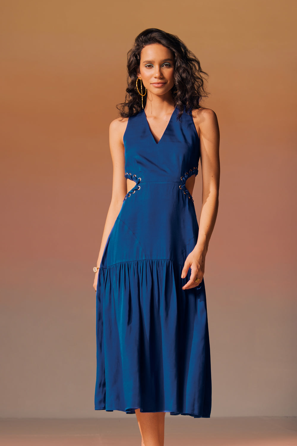Isabelle Blue Midi Dress