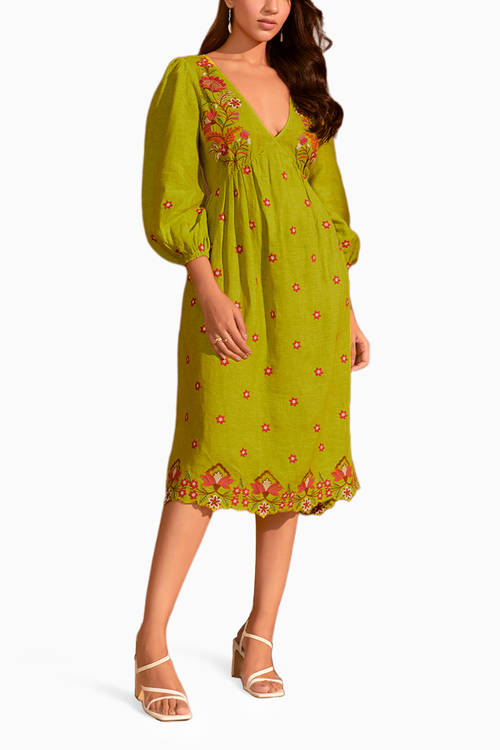 Green Eva Midi Dress