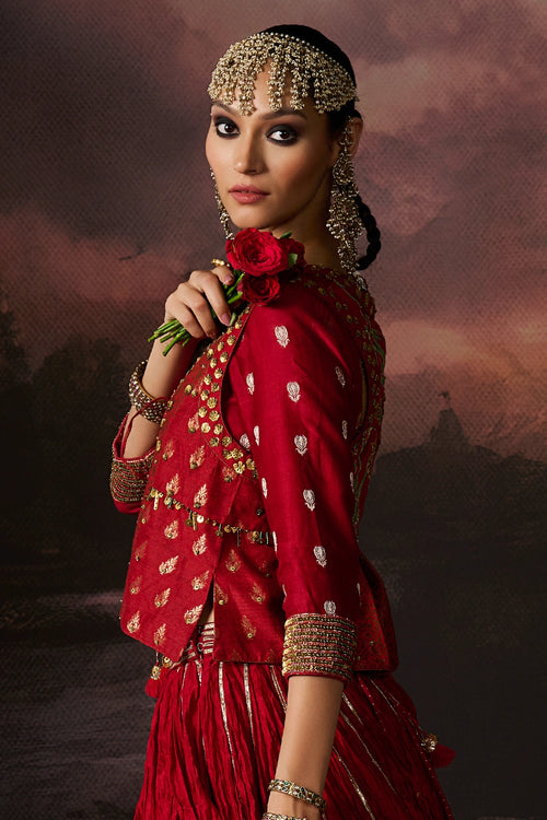 Noor Deep Red Gilet
