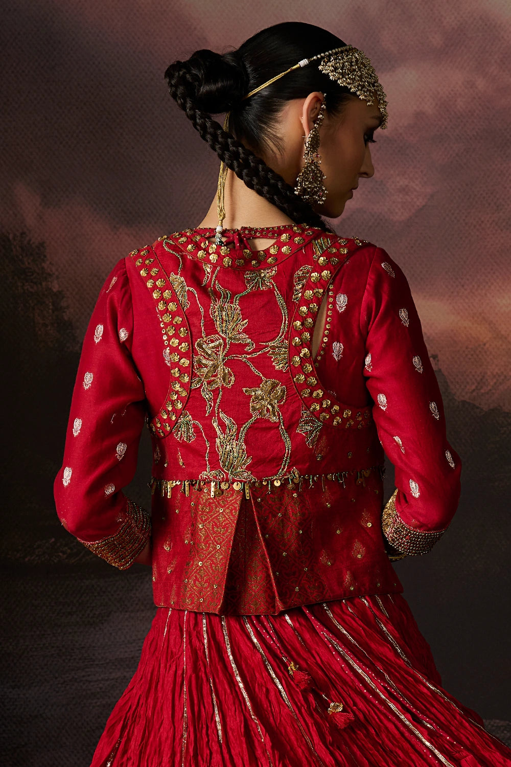 Noor Deep Red Gilet