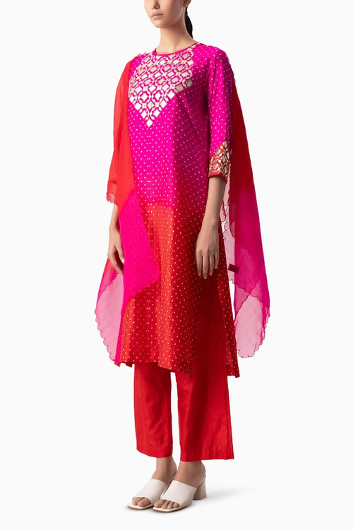 Red Rani Rafi Suit Set