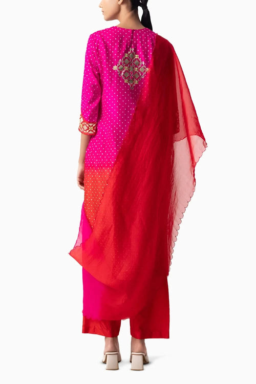 Red Rani Rafi Suit Set