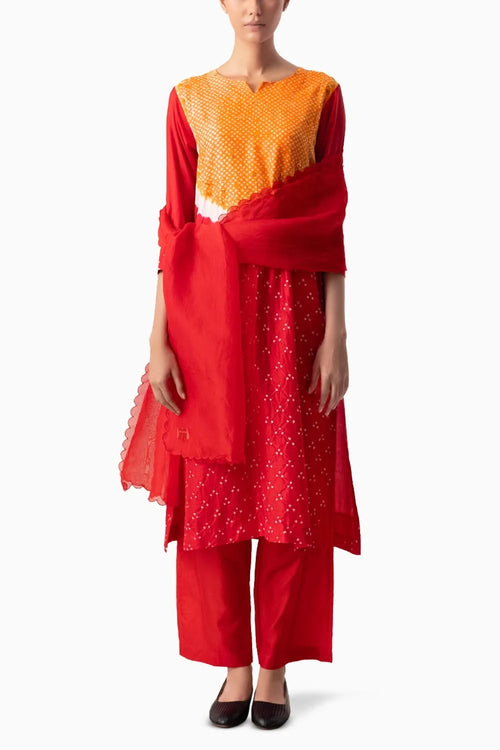 Red Orange Siya Suit Set