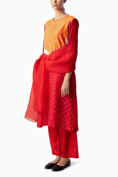 Red Orange Siya Suit Set