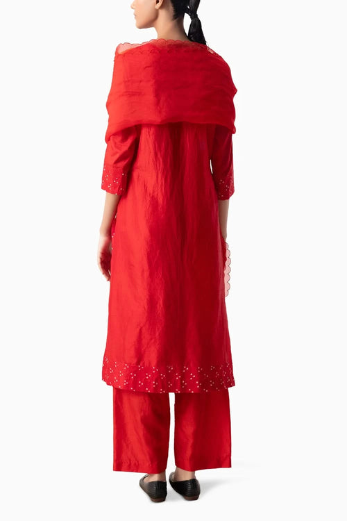 Red Orange Siya Suit Set