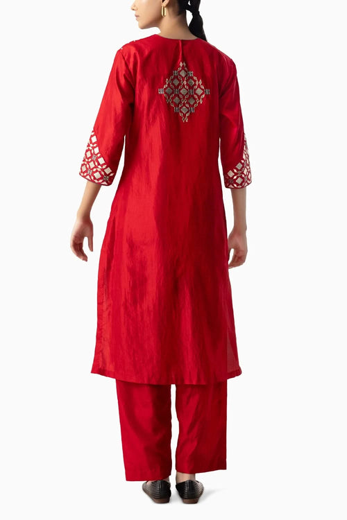 Red Asif Suit Set