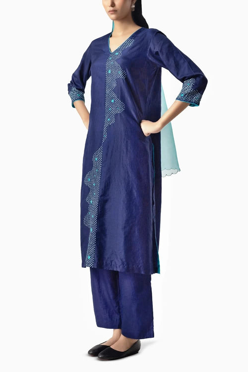 Blue Abstract Suit Set