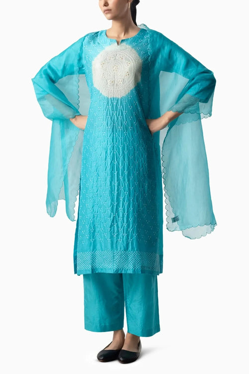 Sky Blue Circle Suit Set