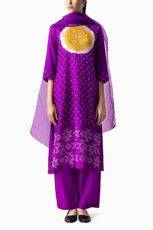 Purple Mustard Circle Suit Set