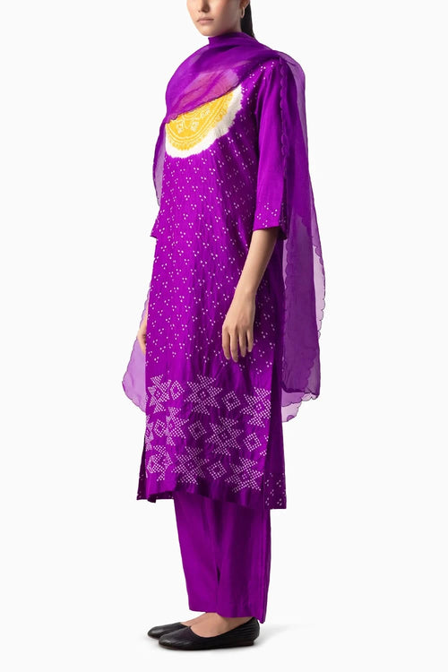Purple Mustard Circle Suit Set