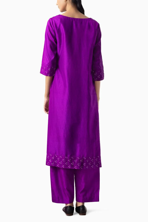 Purple Mustard Circle Suit Set