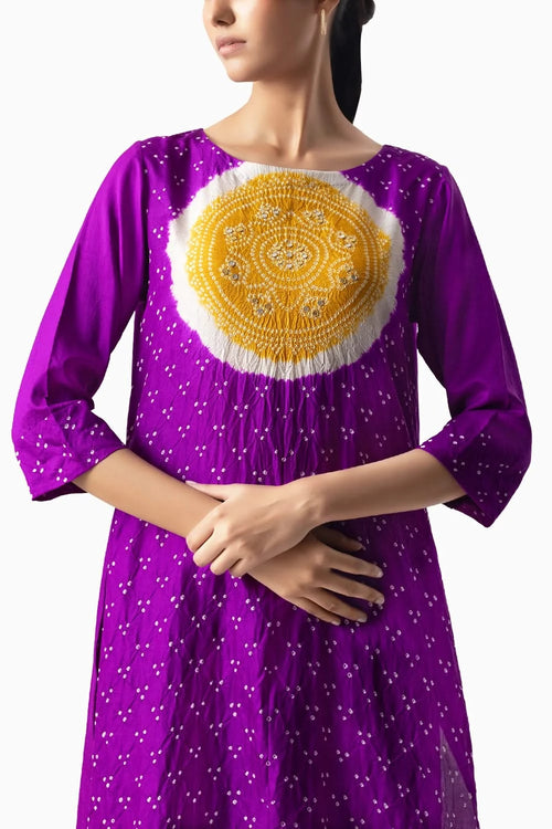 Purple Mustard Circle Suit Set