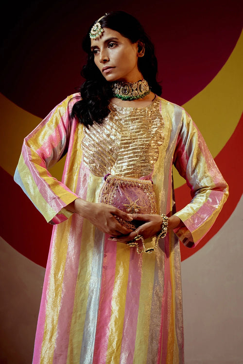 Nazma Pachranga Tissue Kurta Set