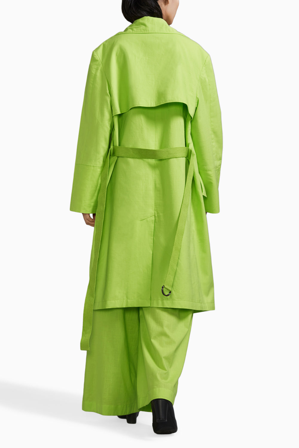 Neon Green Trench Jacket Set