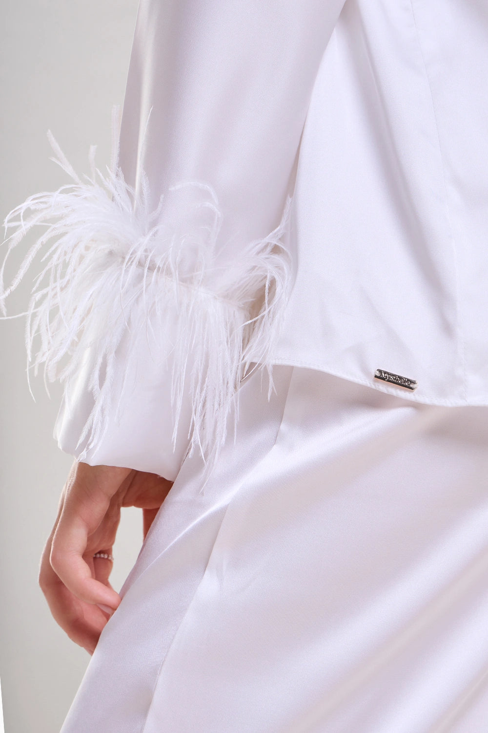 Pearl White Feather Nightwear Set