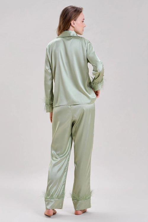 Mint Green Feather Nightwear Set