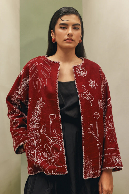 Daria Burgundy Jacket