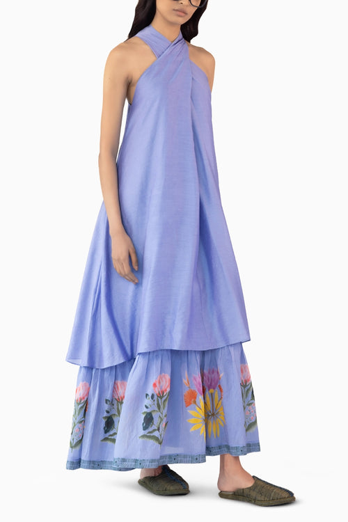Blue Nordic Scarf Dress