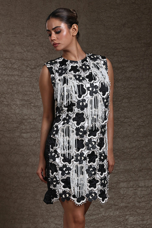 Nova Black White Mini Dress