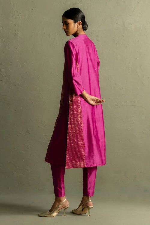 Ojas Pink Tissue Kurta Set
