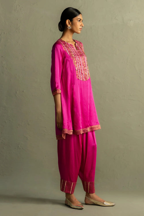 Ojas Flared Short Kurta with Salwar