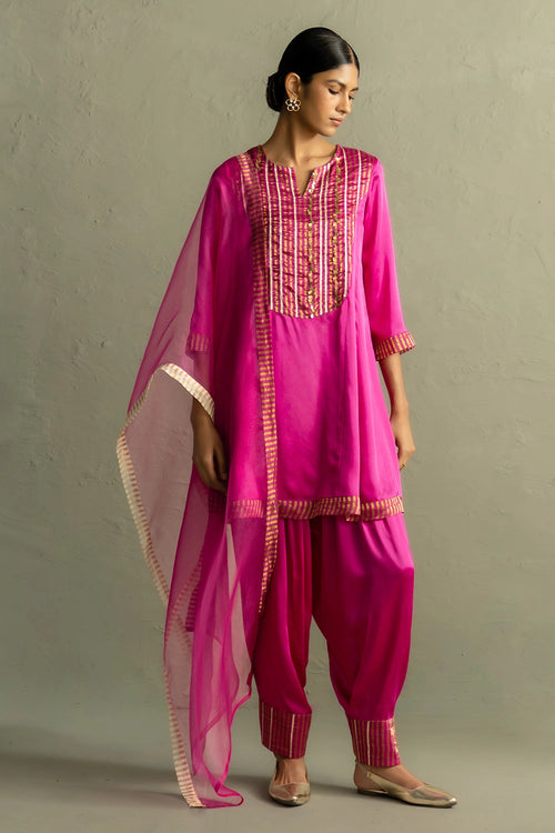 Ojas Flared Short Kurta with Salwar