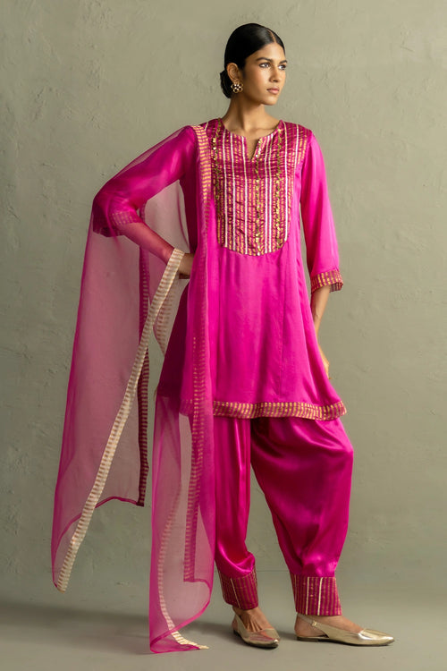 Ojas Flared Short Kurta with Salwar