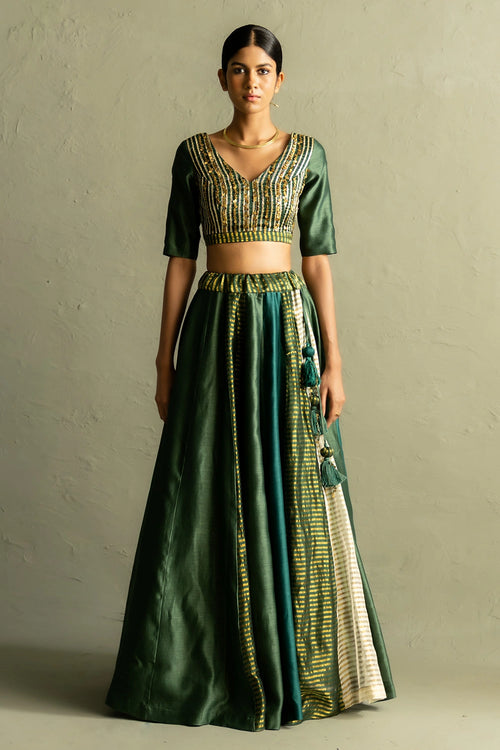 Ojas Emerald Lehenga Set